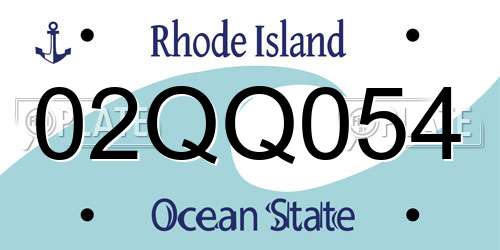 02QQ054 Rhode Island License Plate