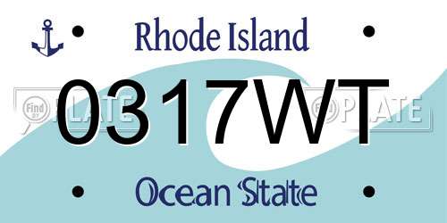 0317WT Rhode Island License Plate