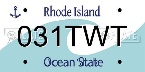 031TWT Rhode Island License Plate