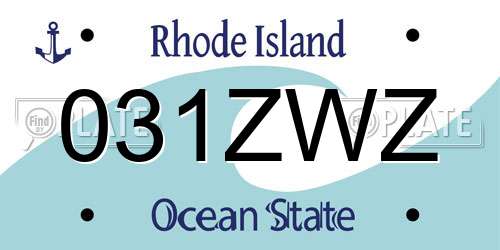 031ZWZ Rhode Island License Plate