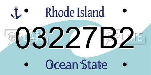 03227B2 Rhode Island License Plate