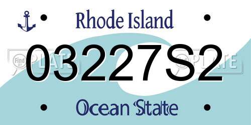 03227S2 Rhode Island License Plate