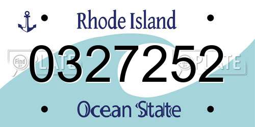 0327252 Rhode Island License Plate