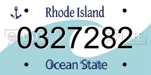 0327282 Rhode Island License Plate
