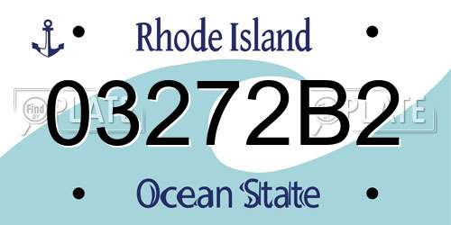 03272B2 Rhode Island License Plate