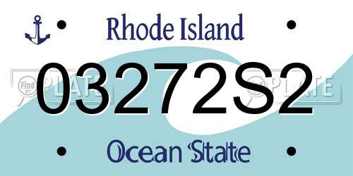 03272S2 Rhode Island License Plate