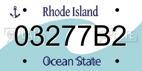 03277B2 Rhode Island License Plate