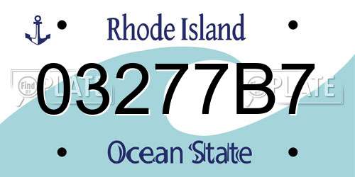 03277B7 Rhode Island License Plate