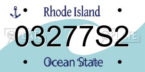 03277S2 Rhode Island License Plate