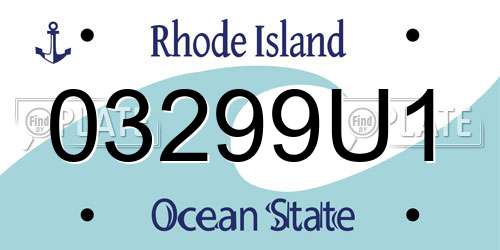 03299U1 Rhode Island License Plate