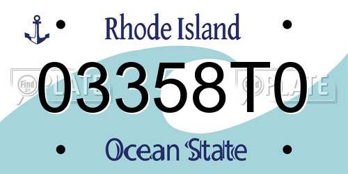 03358T0 Rhode Island License Plate