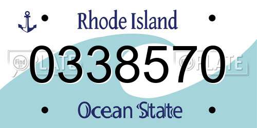 0338570 Rhode Island License Plate