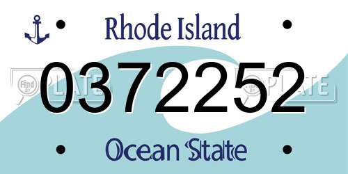 0372252 Rhode Island License Plate