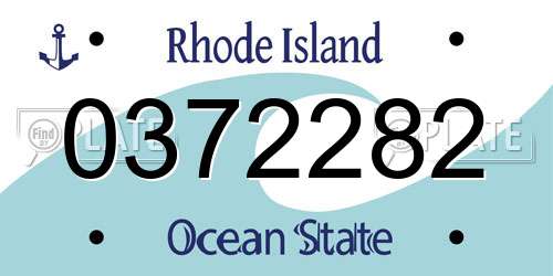 0372282 Rhode Island License Plate