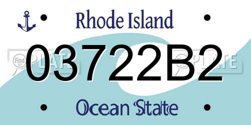 03722B2 Rhode Island License Plate