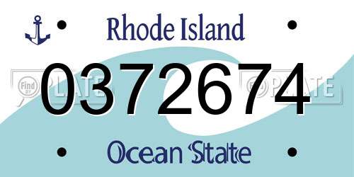 0372674 Rhode Island License Plate