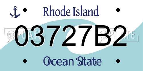 03727B2 Rhode Island License Plate