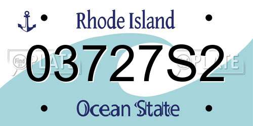 03727S2 Rhode Island License Plate