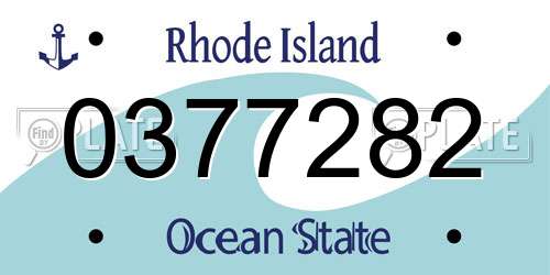 0377282 Rhode Island License Plate