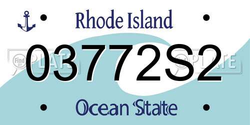 03772S2 Rhode Island License Plate