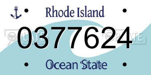0377624 Rhode Island License Plate
