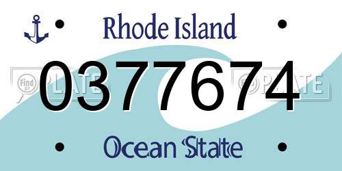 0377674 Rhode Island License Plate