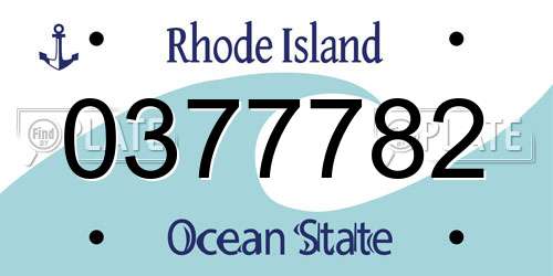 0377782 Rhode Island License Plate