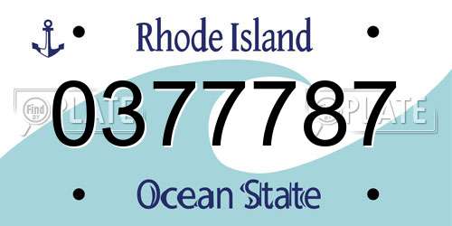 0377787 Rhode Island License Plate