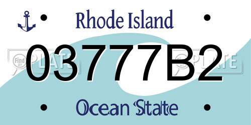 03777B2 Rhode Island License Plate