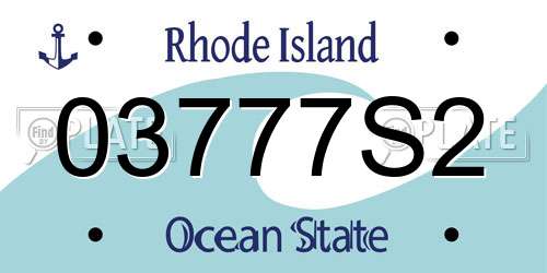 03777S2 Rhode Island License Plate