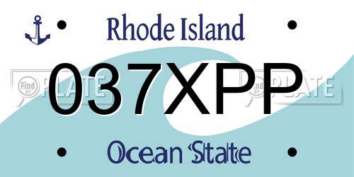 037XPP Rhode Island License Plate