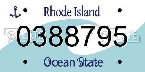 0388795 Rhode Island License Plate