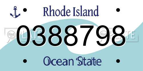 0388798 Rhode Island License Plate