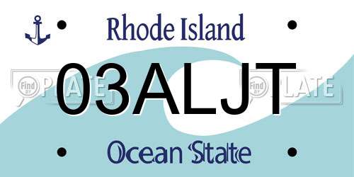 03ALJT Rhode Island License Plate