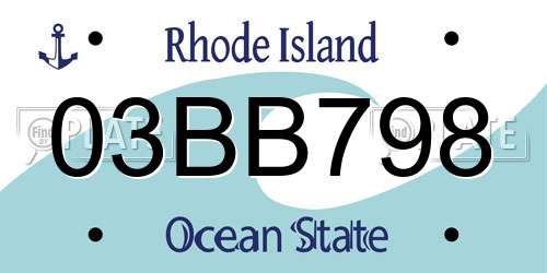 03BB798 Rhode Island License Plate