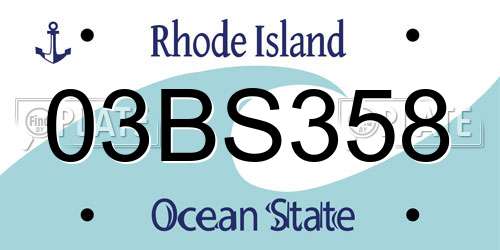 03BS358 Rhode Island License Plate
