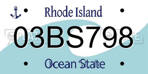 03BS798 Rhode Island License Plate