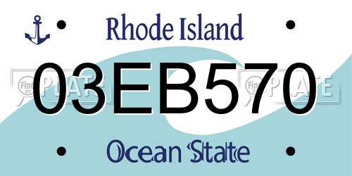 03EB570 Rhode Island License Plate