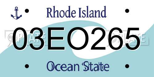 03EO265 Rhode Island License Plate