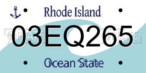 03EQ265 Rhode Island License Plate