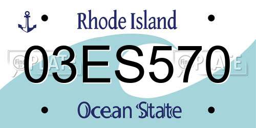 03ES570 Rhode Island License Plate