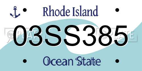 03SS385 Rhode Island License Plate