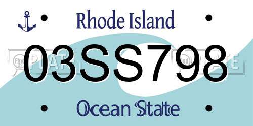 03SS798 Rhode Island License Plate