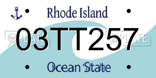 03TT257 Rhode Island License Plate