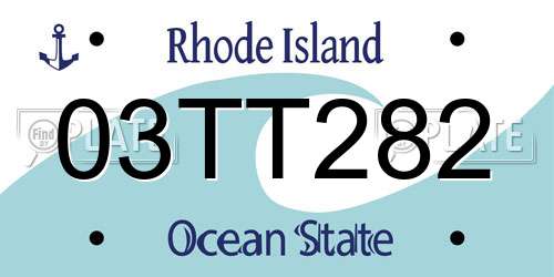 03TT282 Rhode Island License Plate