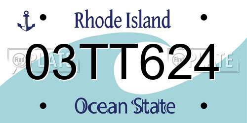 03TT624 Rhode Island License Plate