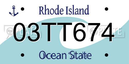 03TT674 Rhode Island License Plate