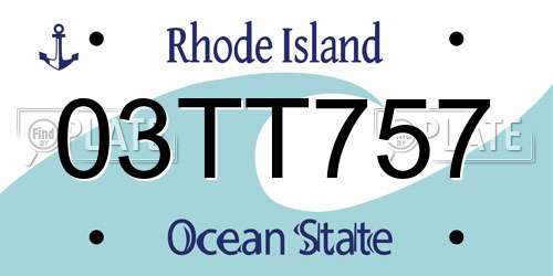 03TT757 Rhode Island License Plate