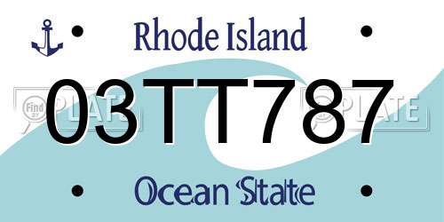 03TT787 Rhode Island License Plate