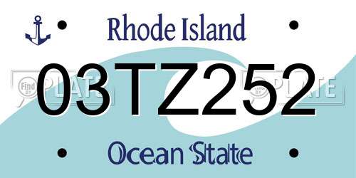 03TZ252 Rhode Island License Plate